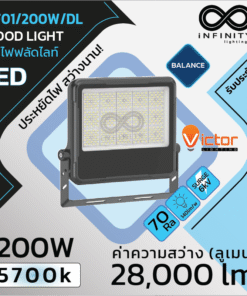 โคมฟลัดไลท์ รุ่น IVF01/200W/DL BALANCE Series LED 200W 5700K