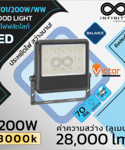 โคมฟลัดไลท์ รุ่น IVF01/200W/WW BALANCE Series LED 200W 3000K