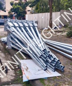 งานเสาโพสท็อป สูง 3 เมตร พร้อมกิ่งสำหรับยึดป้าย + Service door กันน้ำ