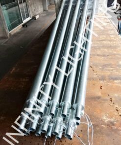 งานเสากลม 4" สูง 6 เมตร กิ่งเดี่ยว 1.5" ชุบกัลวาไนซ์