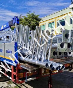 งานเสาไฟถนน สูง 6 เมตร กิ่งเดี่ยว พร้อมซัพพอร์ตรับแผงโซล่า ชุบกัลวาไนซ์