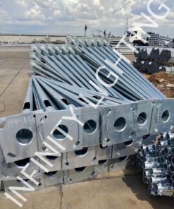 งานเสาไฟถนนสูง 6 เมตร กิ่งคู่ ชุบกัลวาไนซ์