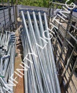 งานเสาไฟถนน สูง 6 เมตร กิ่งเดี่ยว 1.5" ชุบกัลวาไนซ์