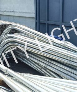 งานเสาไฟถนน สูง 6 เมตร กิ่งเดี่ยว ชุบกัลวาไนซ์ พร้อมกราวด์หรอด 5/8"x2.4 เมตร ชุบกัลวาไนซ์