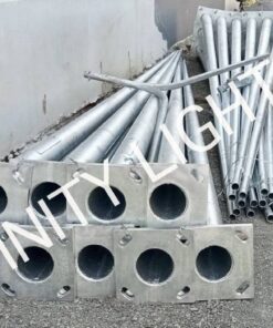 งานเสาไฟถนน สูง 9 เมตร กิ่งเดี่ยว และ กิ่งคู่ ชุบกัลวาไนซ์